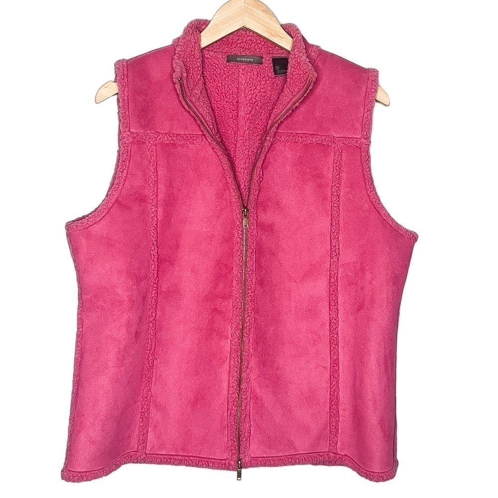 Liz Claiborne Y2K Style Vest with Sherpa Lining Large